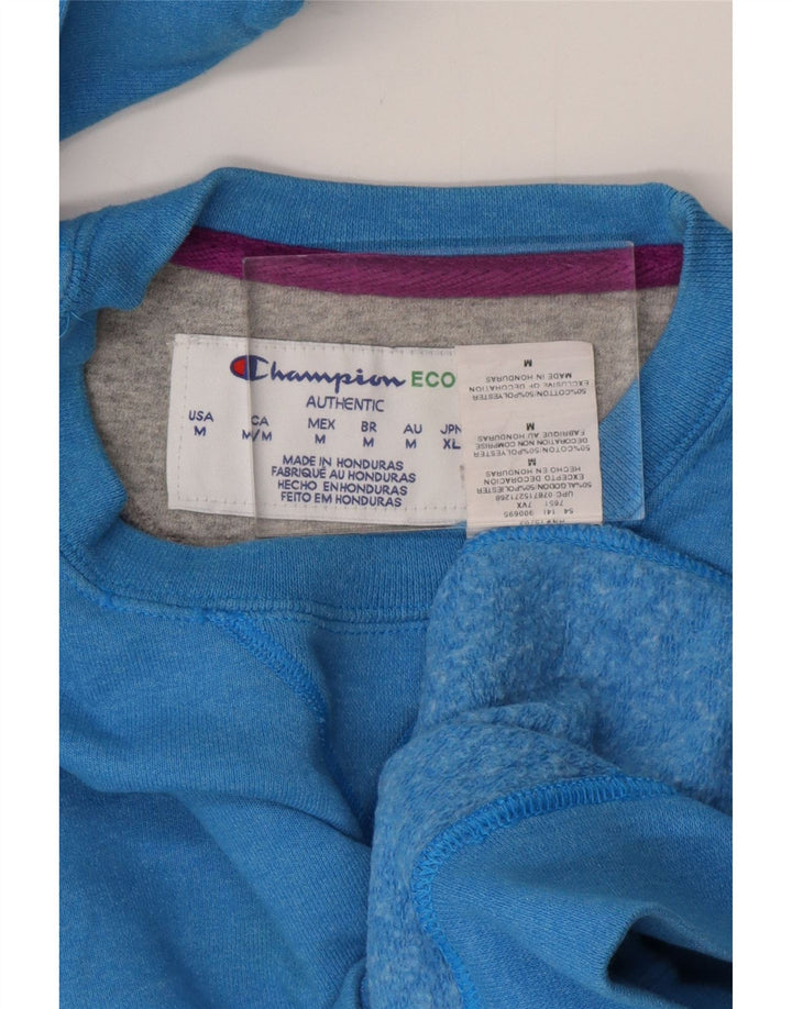 CHAMPION Damen Sweatshirt Pullover UK 14 Mittelblaue Baumwolle