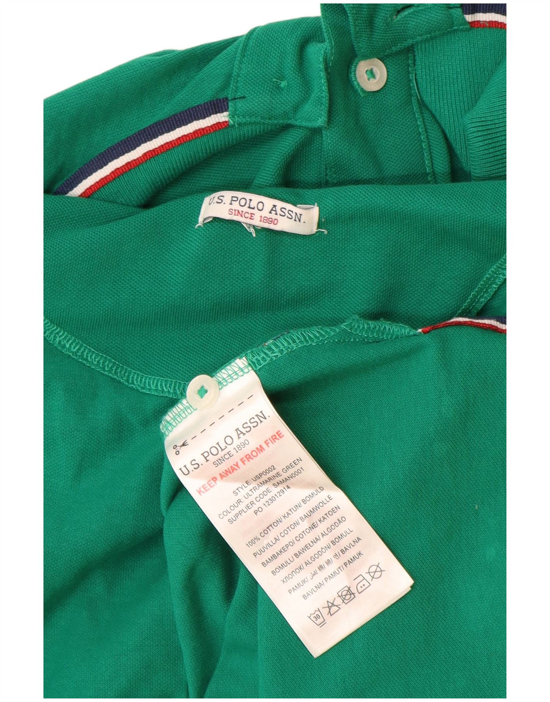 U.S. Polo Assn. Herren-Poloshirt, klein, grüne Baumwolle