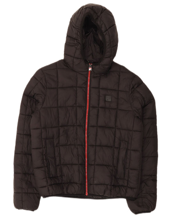 Fila Wattierte Jacke mit Kapuze für Jungen, 13–14 Jahre, Schwarz