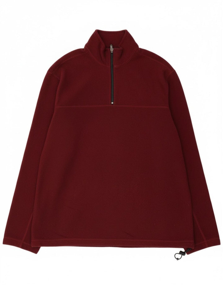 Eddie Bauer Herren-Fleecepullover mit Reißverschluss am Hals, großes kastanienbraunes Polyester