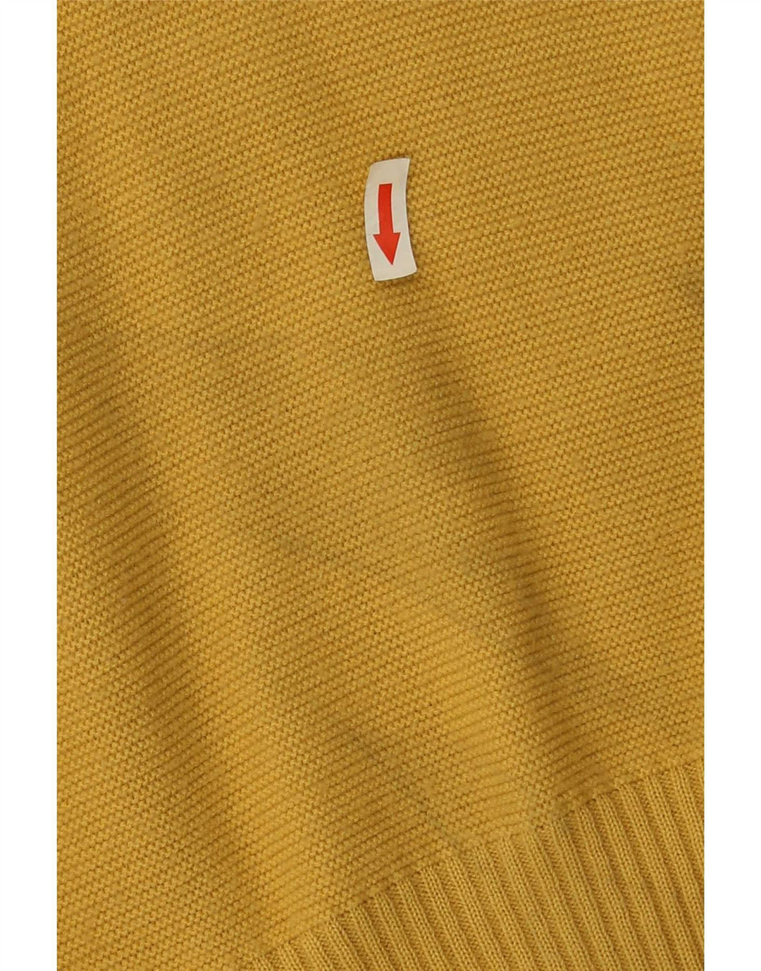 Vintage Herren V-Ausschnitt Pullover Pullover IT 52 Großes gelbes Polyester