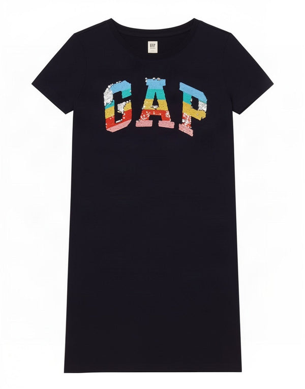 Gap T-Shirt-Kleid mit Grafik für Mädchen, 13–14 Jahre, 2XL, Marineblau, Baumwolle