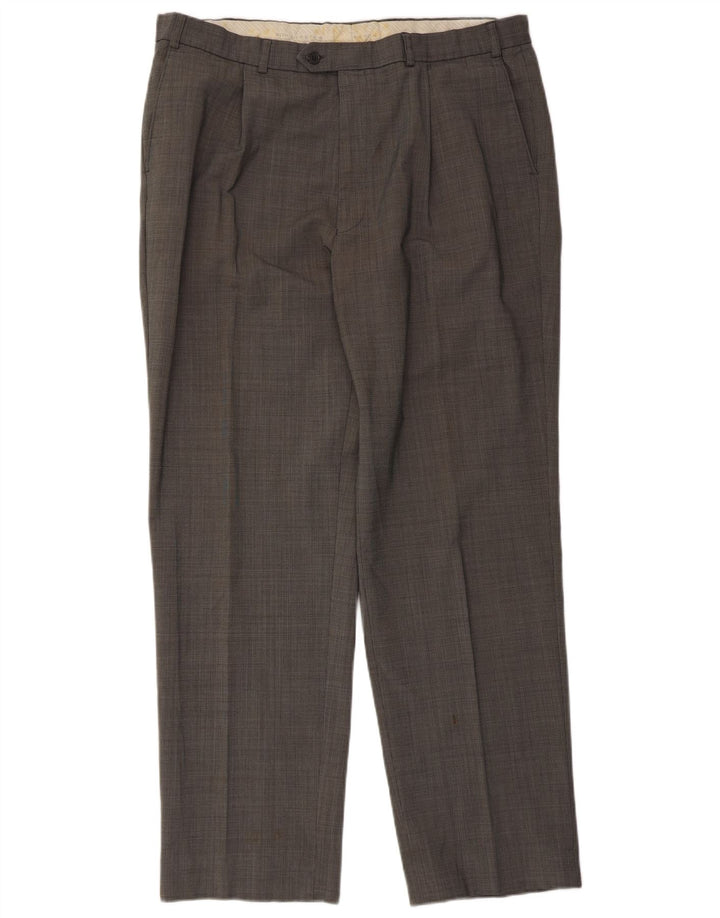 Marks & Spencer Herren-Anzughose mit Pegged-Anzug, W40, L33, schwarzes Polyester