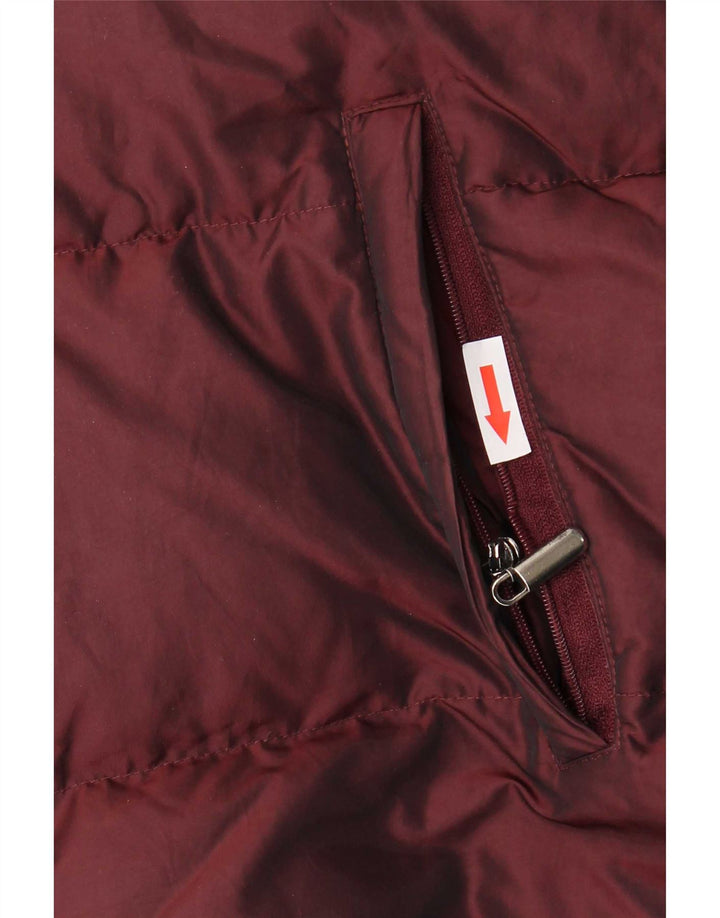 Zara Damen Wattierte Jacke UK 14 Medium Burgund