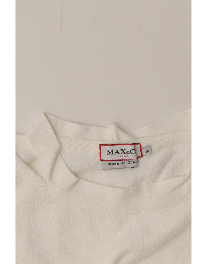 Max & Co. Damen-Pullover mit U-Boot-Ausschnitt, UK 12, Mittelweiß