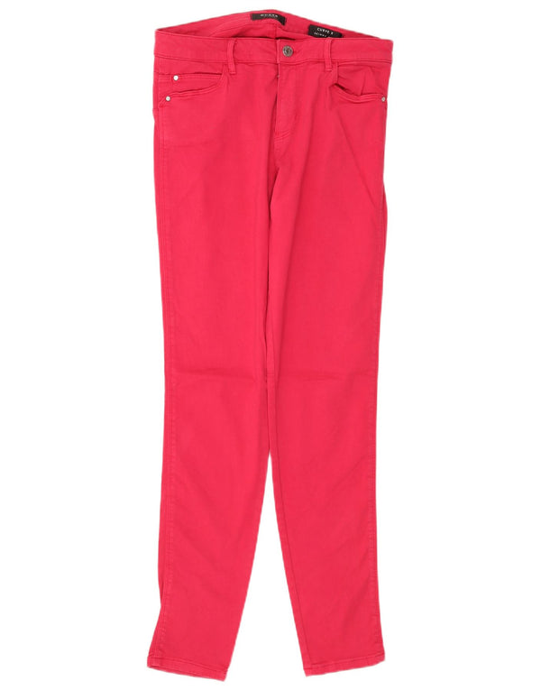 Guess Damen Curve X Skinny Jeans W30 L30 Rosa Baumwolle