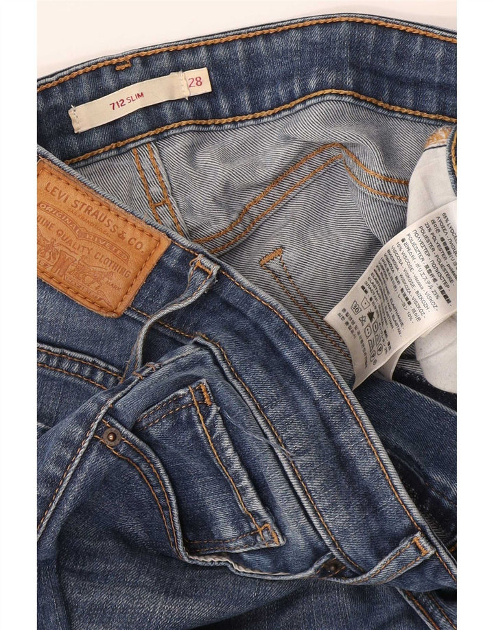 Levi's Damen 712 Slim Jeans W28 L32 Blaues Lyocell