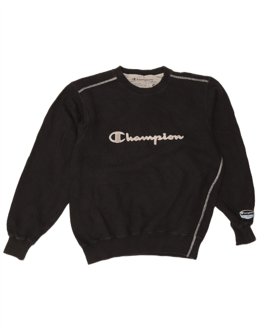 CHAMPION Damen-Sweatshirt in Übergröße mit Grafik, Gr. 10, Größe S, Schwarz