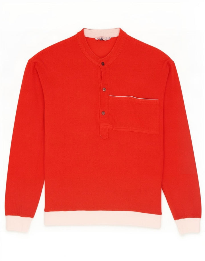 Colmar Herren-Top, langärmelig, IT 50, Mittelrot, Colourblock-Baumwolle