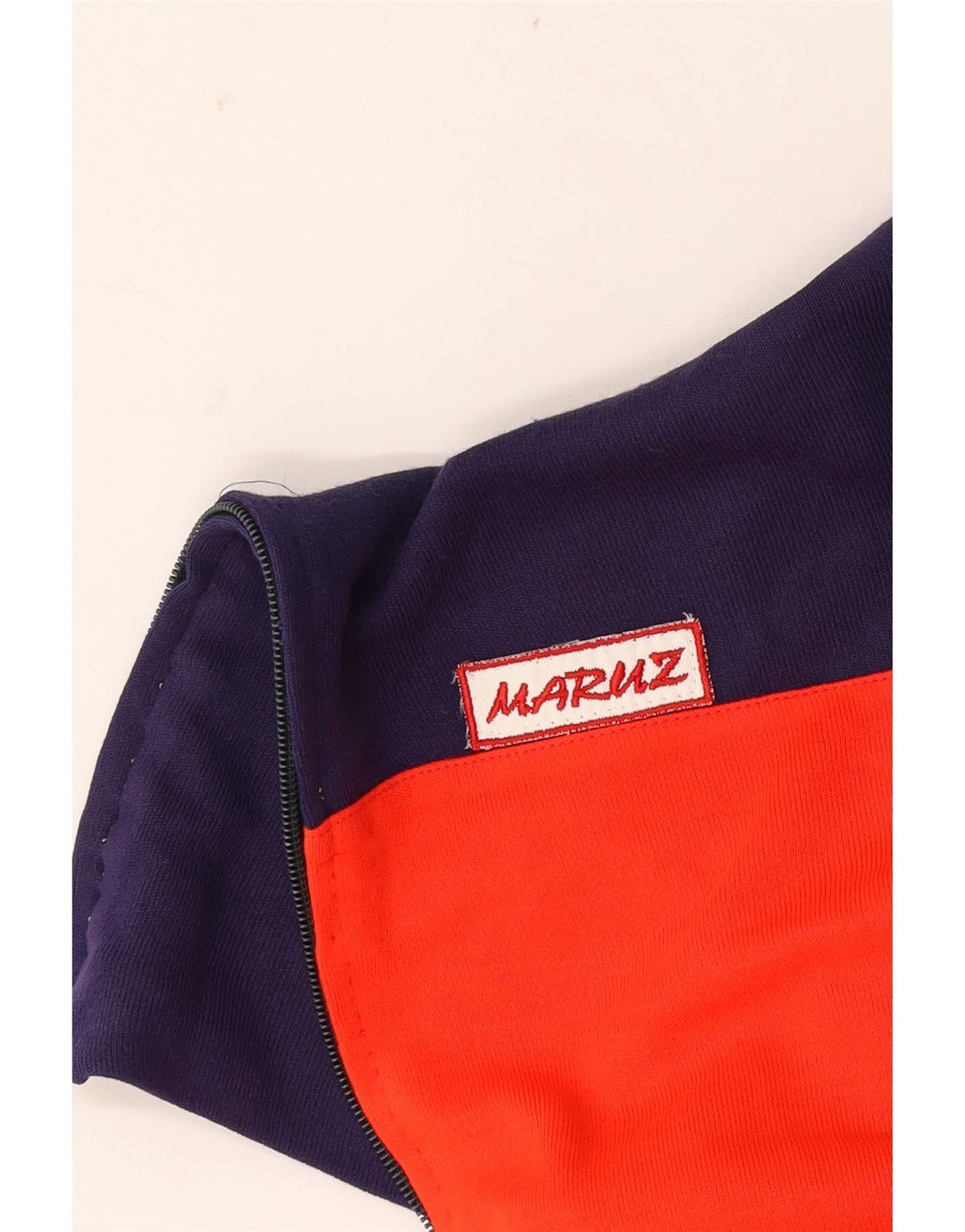 Vintage Herren-Trainingsanzug-Top-Jacke, Mittelrot, Farbblock
