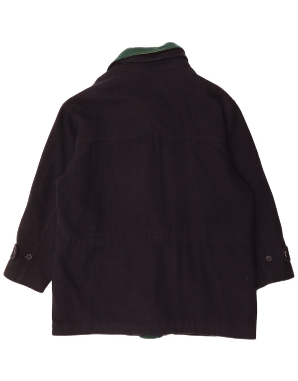 VINTAGE Herrenmantel UK 42 XL Marineblaue Wolle