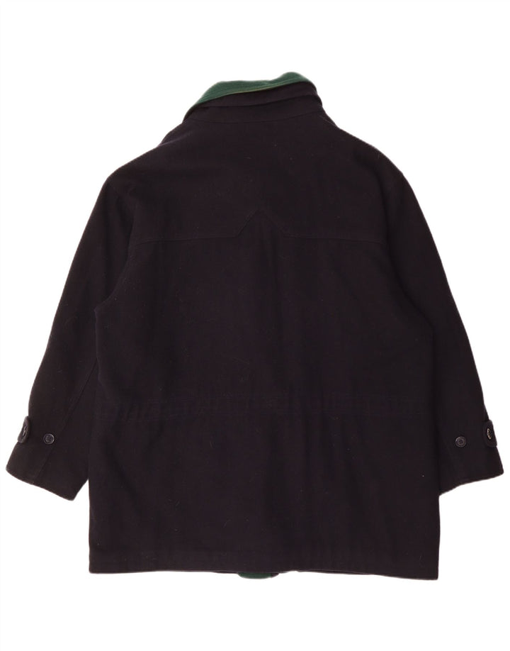 VINTAGE Herrenmantel UK 42 XL Marineblaue Wolle