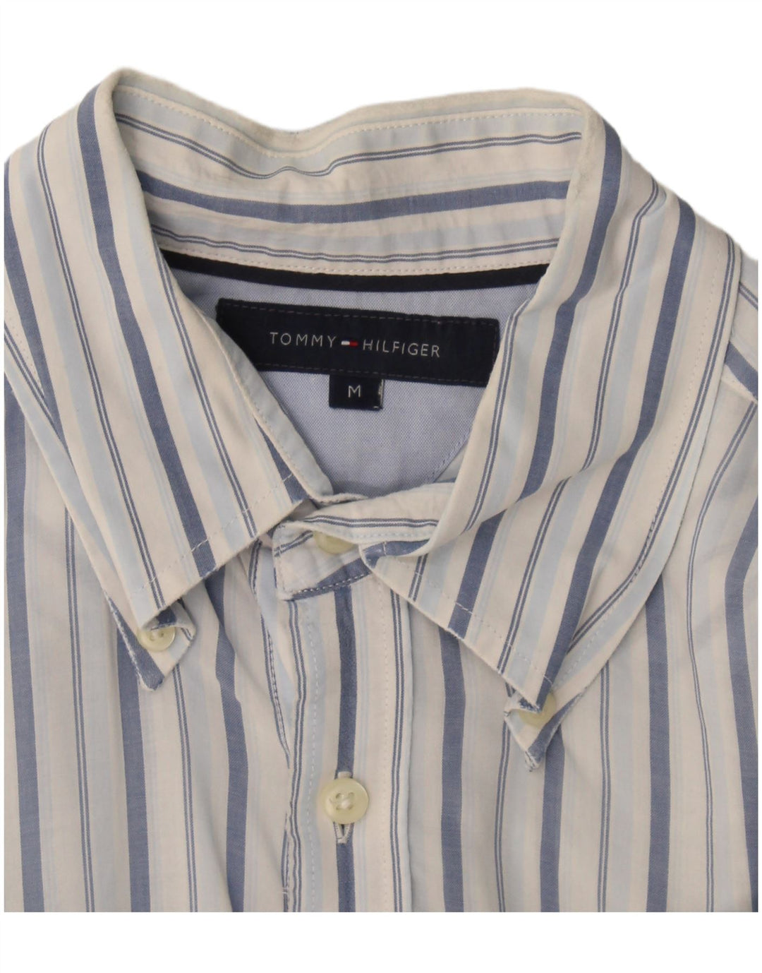 Tommy Hilfiger Herren Kurzarmhemd Mittelblau gestreift