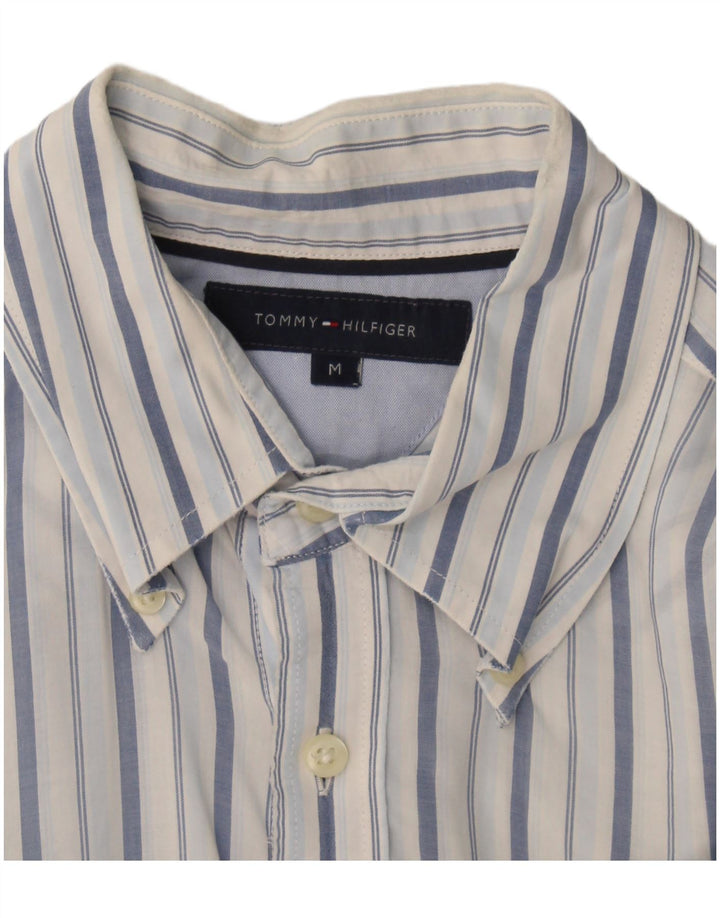 Tommy Hilfiger Herren Kurzarmhemd Mittelblau gestreift