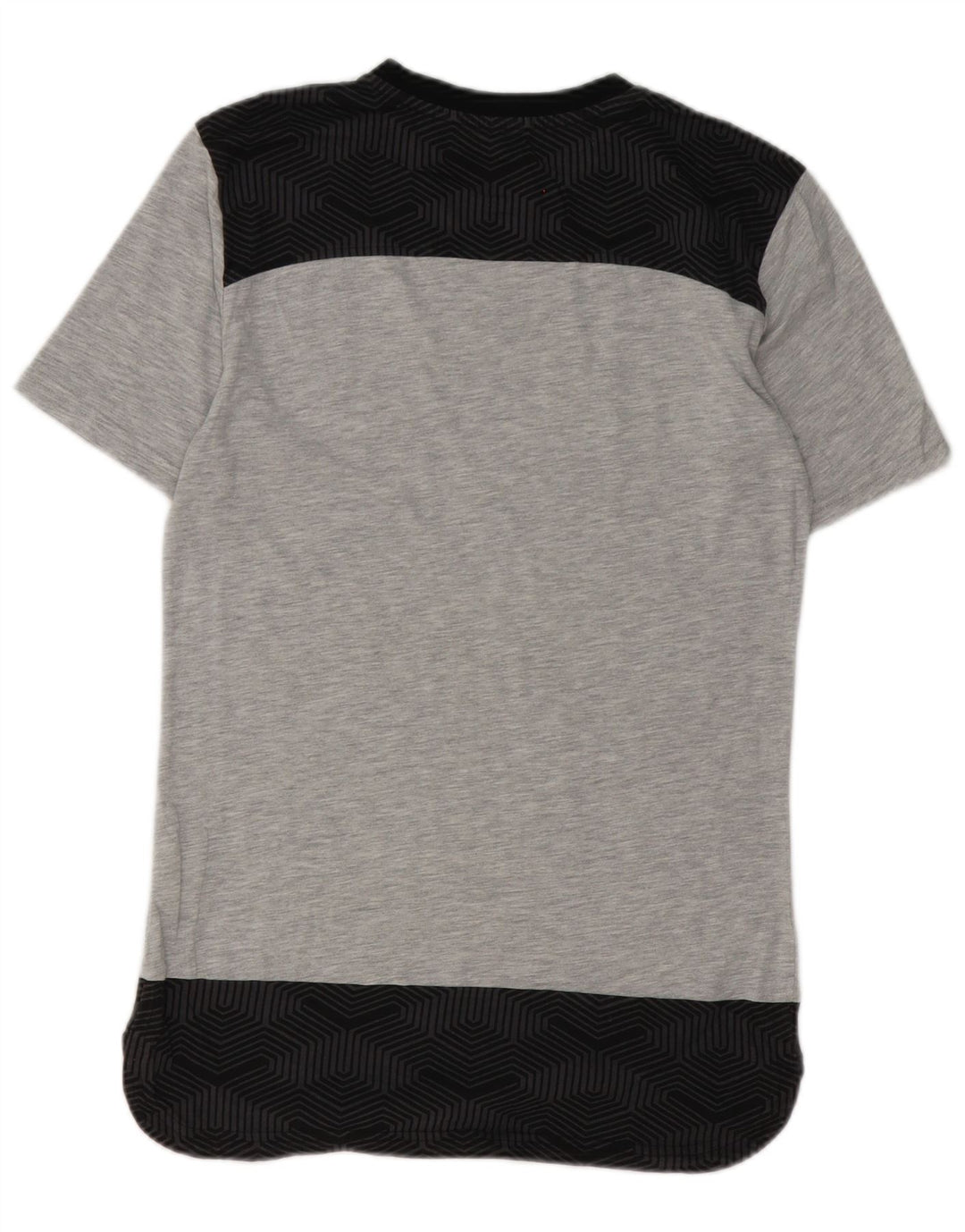 Puma Herren T-Shirt Top Small Graue geometrische Baumwolle
