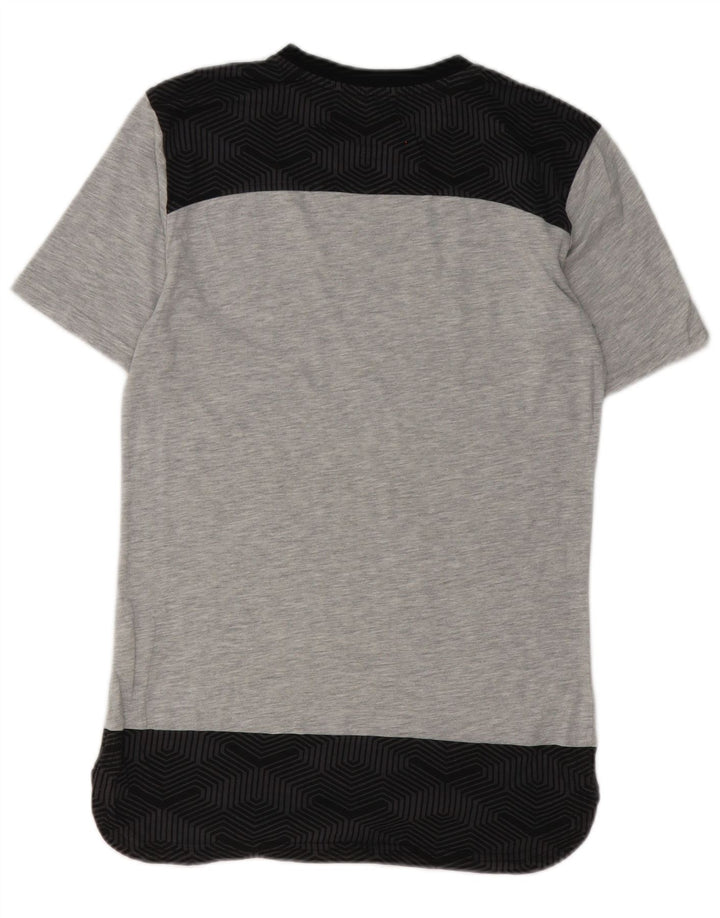 Puma Herren T-Shirt Top Small Graue geometrische Baumwolle