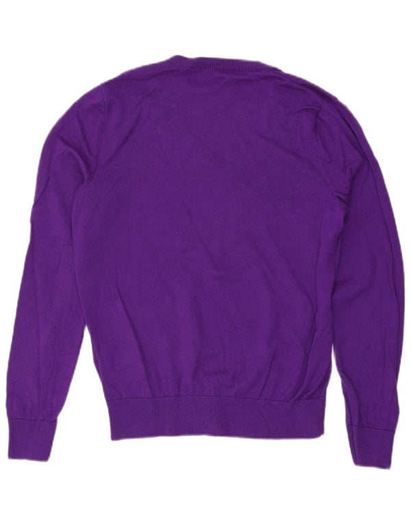 Ralph Lauren Damen Pullover mit V-Ausschnitt UK 18 XL Lila Merinowolle