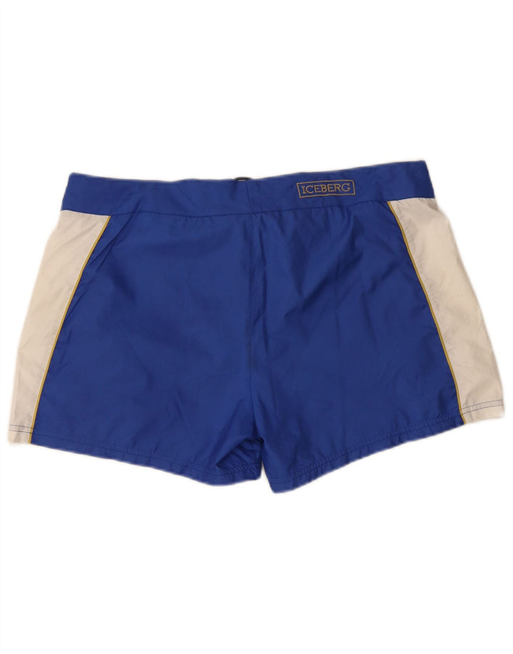 Iceberg Herren-Badeshorts 2XL, blaues Colourblock-Polyester