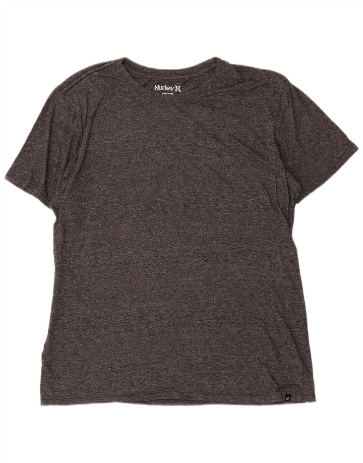 Hurley Herren-T-Shirt-Oberteil, großes, grau meliertes Polyester