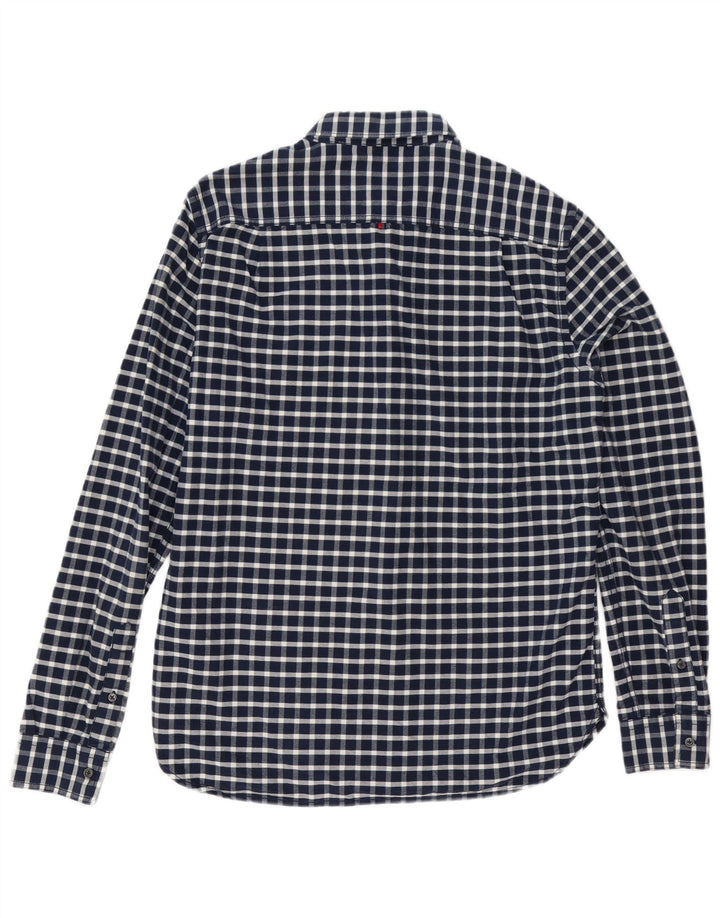Superdry Herren-Hemd, groß, marineblau, kariert, Baumwolle