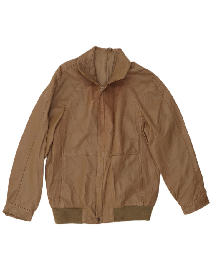 VINTAGE Herren Lederjacke UK 38 Mittelbraunes Leder