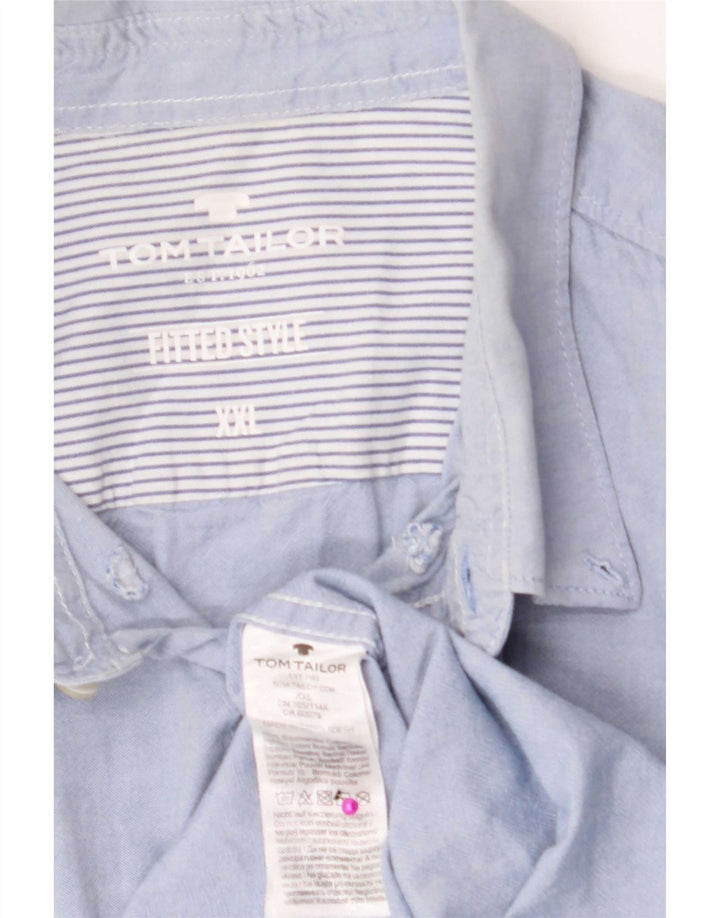 Tom Tailor Herrenhemd 2XL Blaue Baumwolle