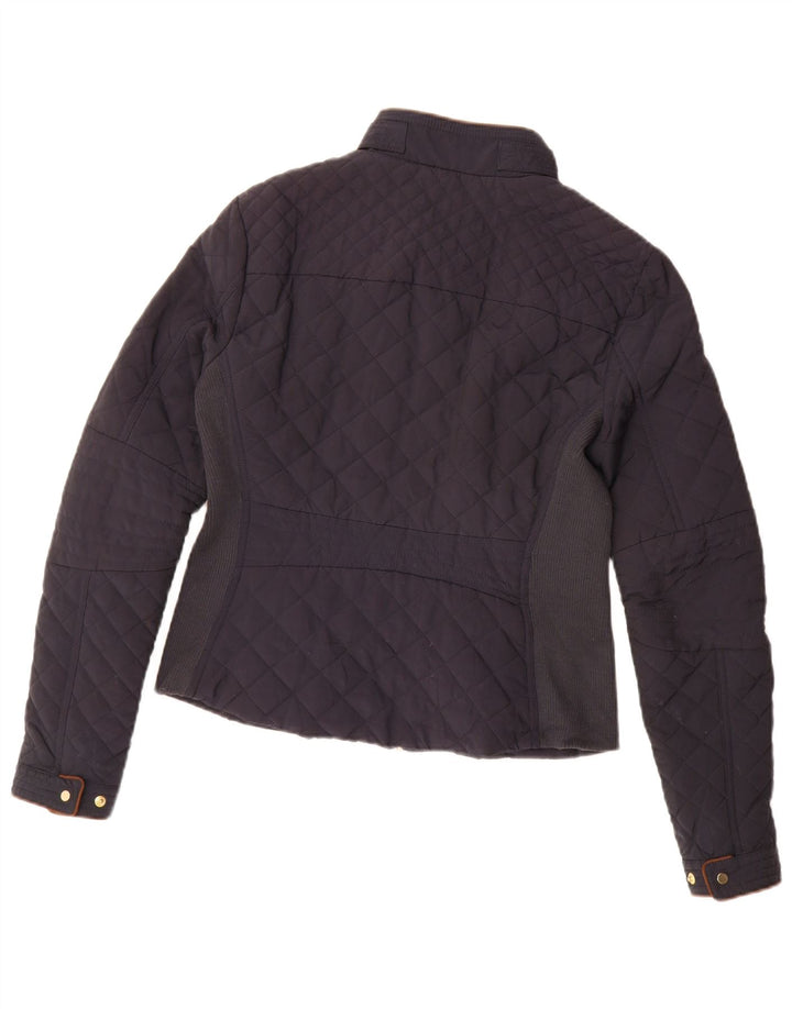 Zara Damen Steppjacke UK 14 Medium Navy Blue Colourblock