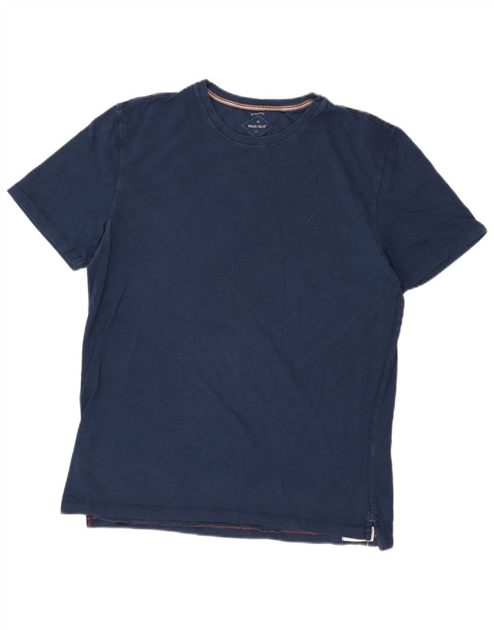 White Stuff Herren-T-Shirt-Oberteil aus mittelblauer Baumwolle