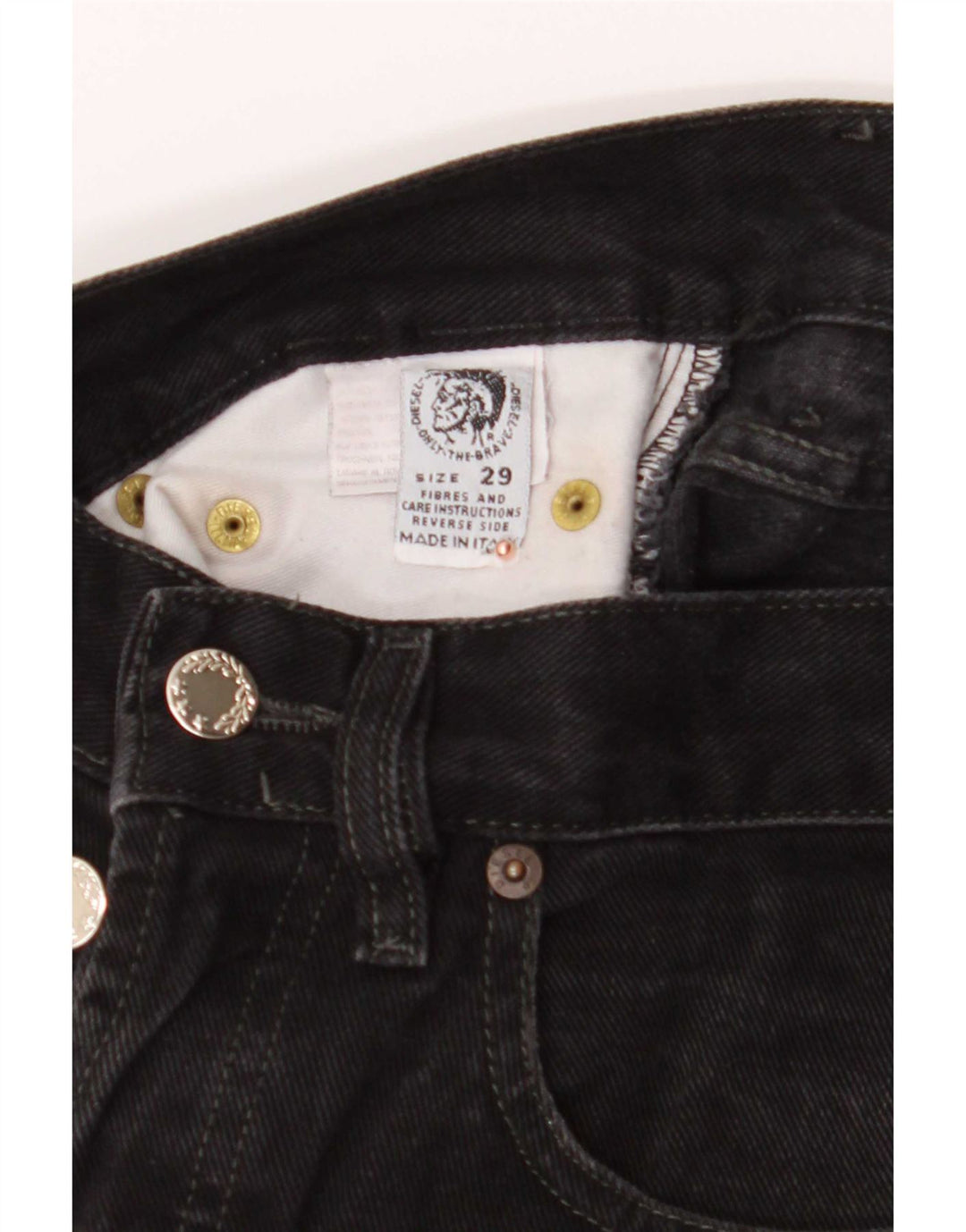 Diesel Herren Zathan Straight Jeans W29 L32 Schwarze Baumwolle
