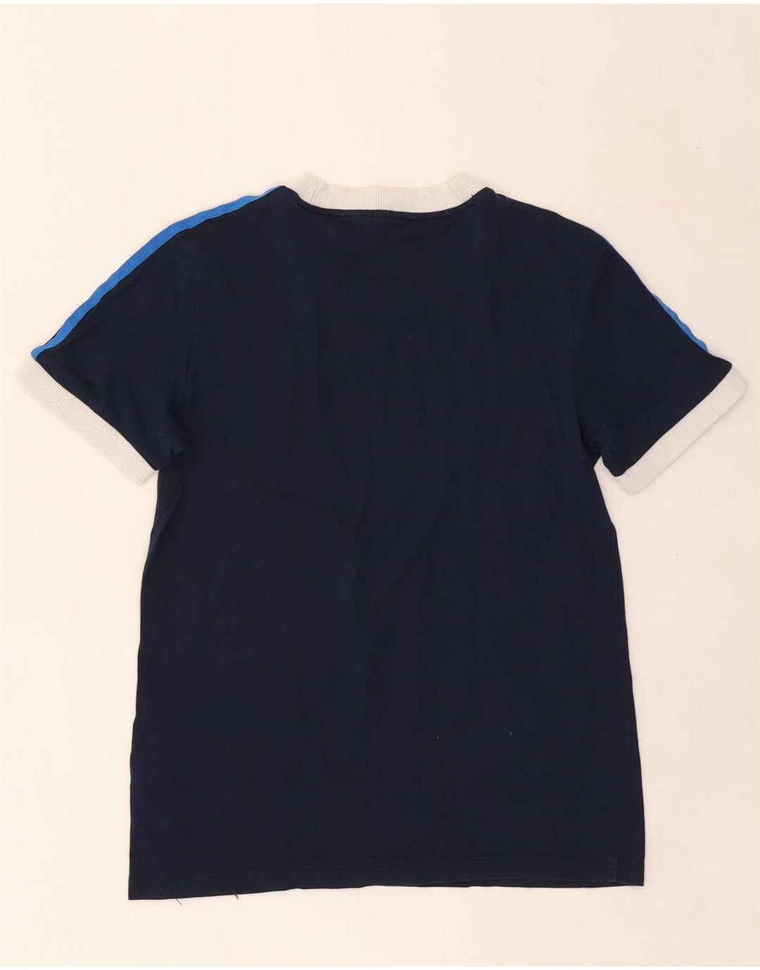ADIDAS Damen T-Shirt Top UK 10 Small Marineblau Baumwolle