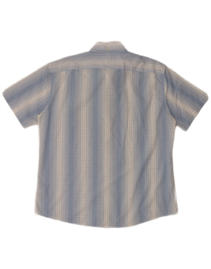 Ben Sherman Herren Kurzarmhemd 4XL Blau Gingham Baumwolle