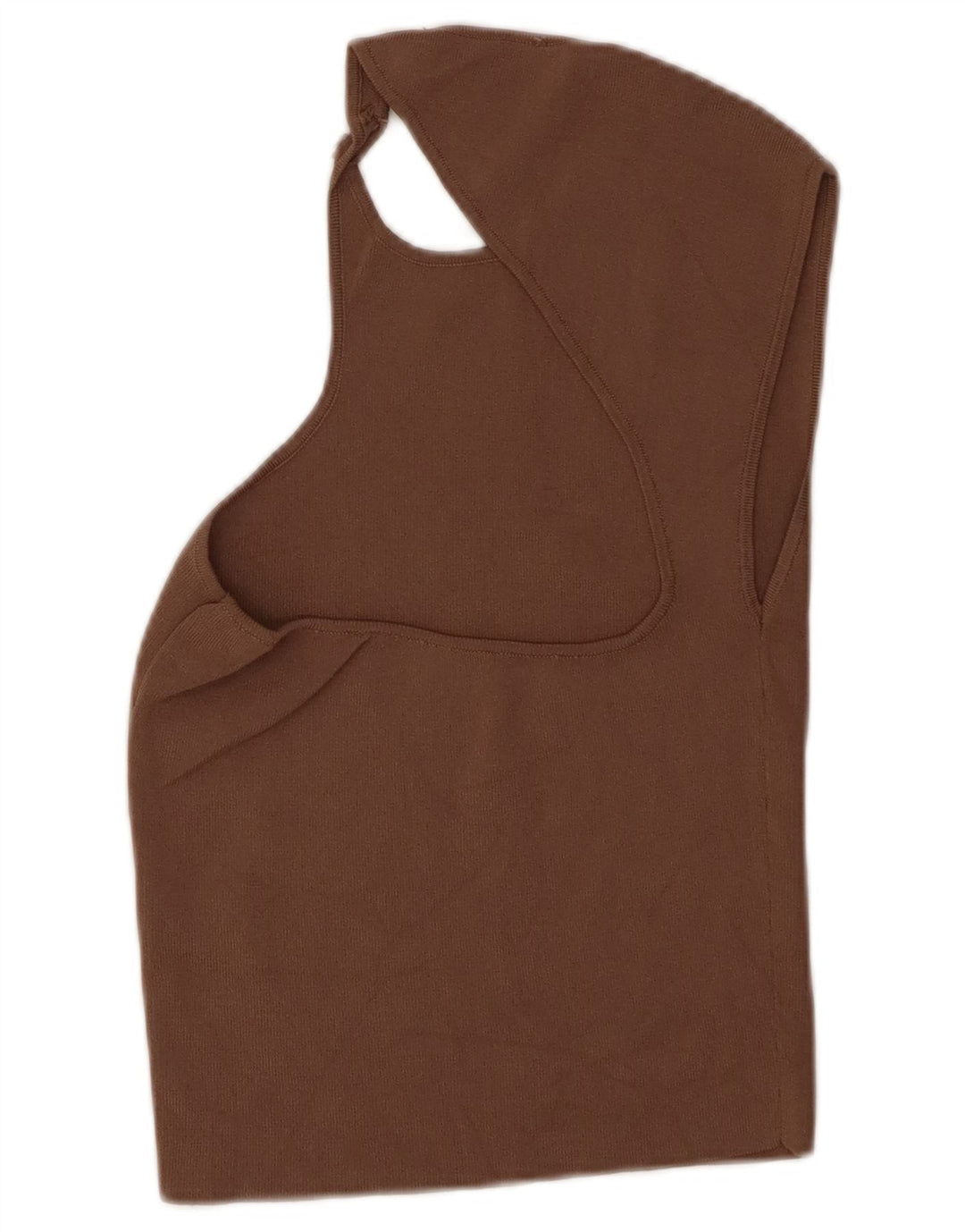 Ärmelloses Crop Top mit Cut-Outs für Damen von Zara, UK 12, mittelbraune Viskose