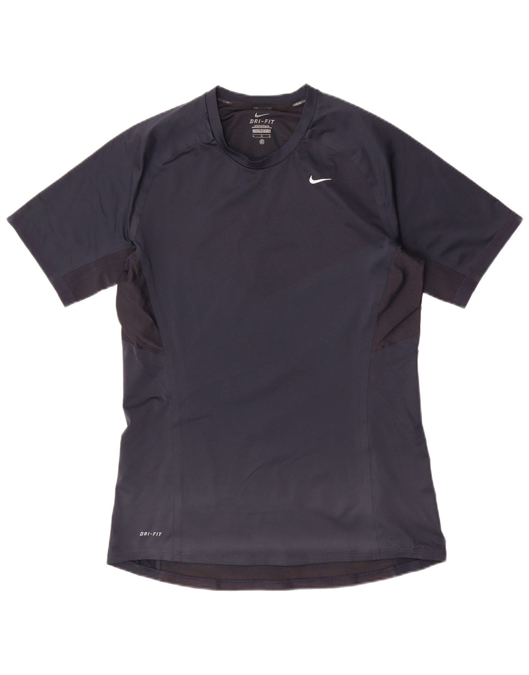 Nike Damen Dri Fit T-Shirt Top UK 14 Medium Marineblau Farbblock