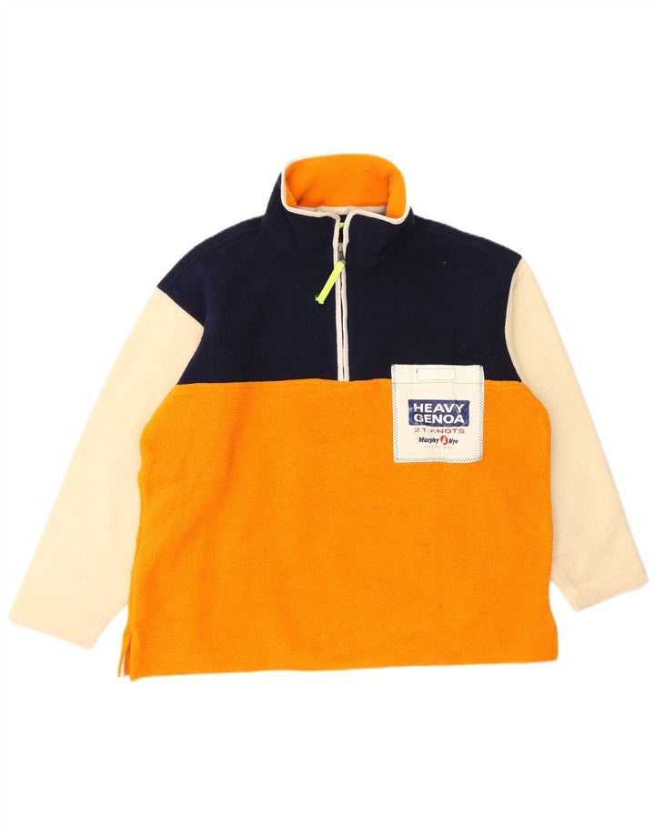 Murphy & Nye Herren-Fleecepullover mit Grafik, groß, mehrfarbig, Farbblock