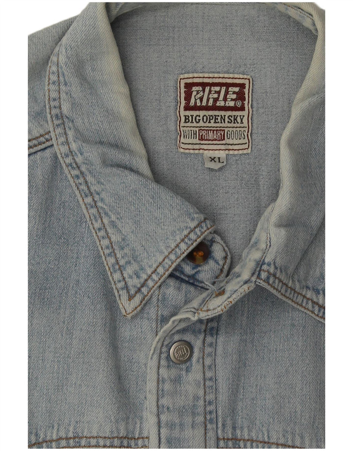 Rifle Herren-Jeanshemd XL aus blauer Baumwolle