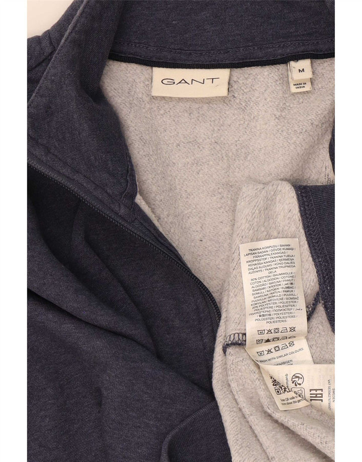 Gant Herren-Sweatshirt mit Reißverschluss am Hals, mittlere marineblaue Baumwolle