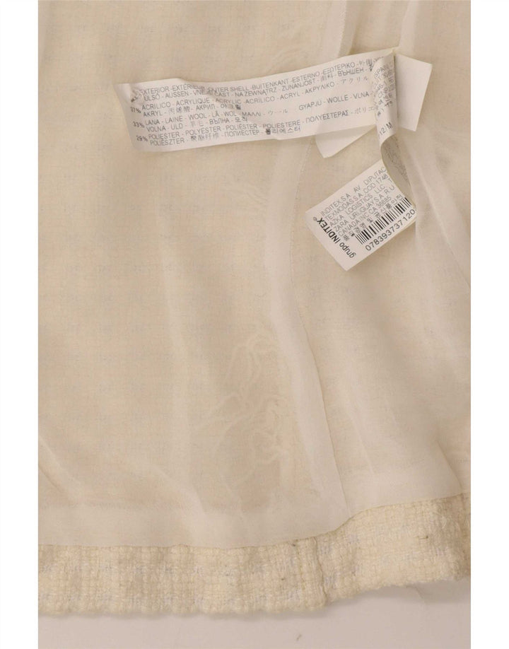 Zara Damen-Blazer mit durchgehendem Reißverschluss, UK 12, Mittel, gebrochenes Weiß, Acryl