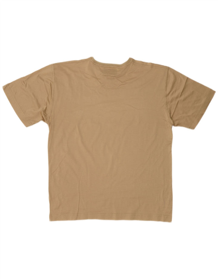 VINTAGE Mens T-Shirt Top IT 52 Large Beige Cotton