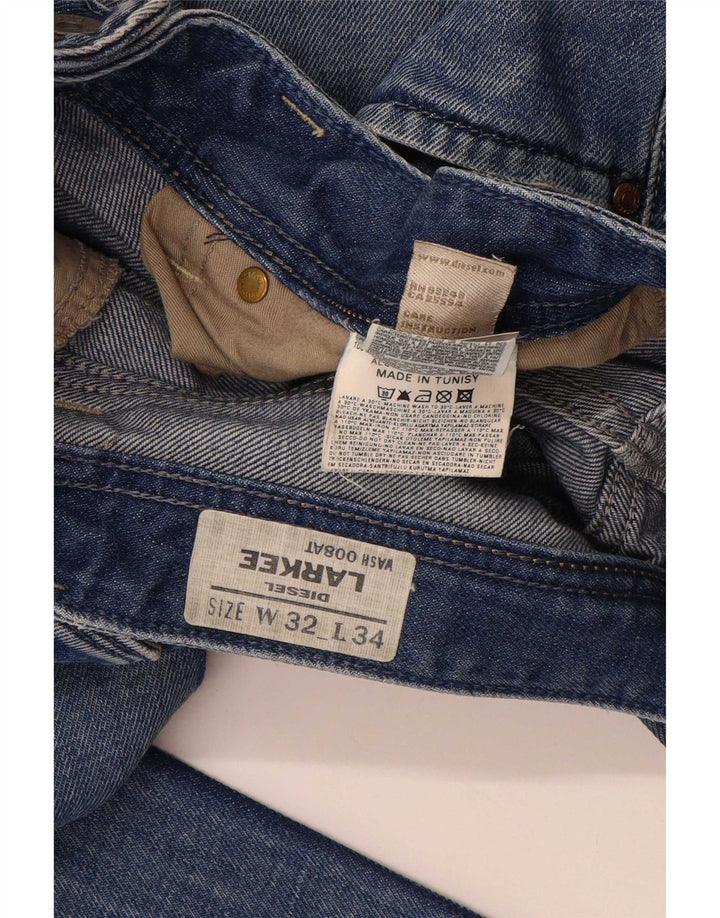 Diesel Herren Larkee Straight Jeans W32 L34 Blaue Baumwolle