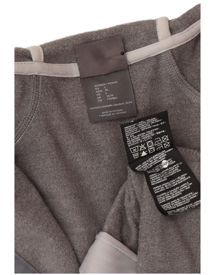 Jack Wolfskin Damen Zip Hoodie Pullover UK 14/16 Large Grau Polyester