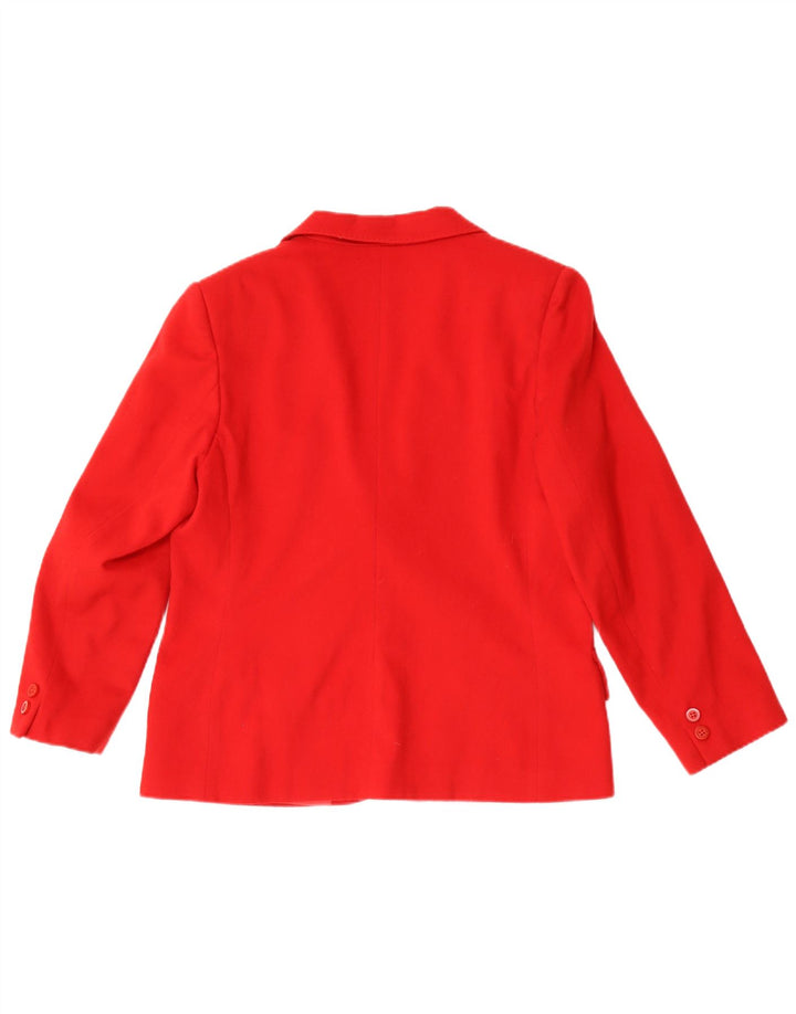 Alba Fornari Damen 2-Knopf-Blazerjacke IT 46 Große rote Wolle