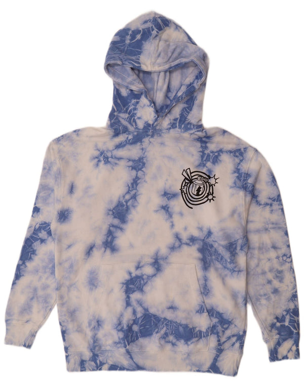 Zara Jungen-Pullover mit grafischem Kapuzenpullover, 13–14 Jahre, blaue Batik-Baumwolle