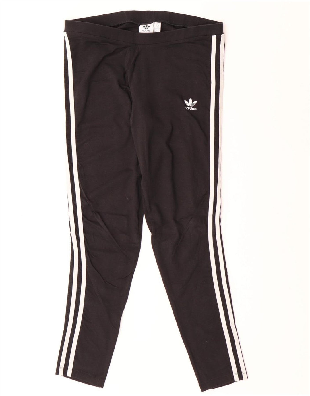 Adidas Damen Leggings UK 14 Medium Schwarz Baumwolle