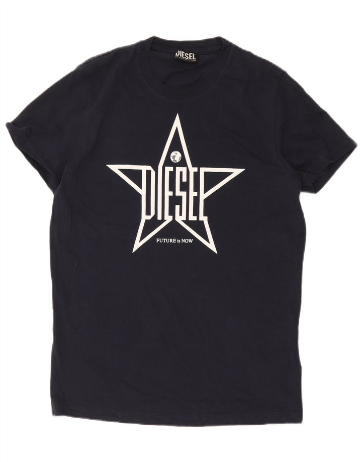 Diesel Herren-T-Shirt mit Grafik, mittlere Marineblau-Baumwolle