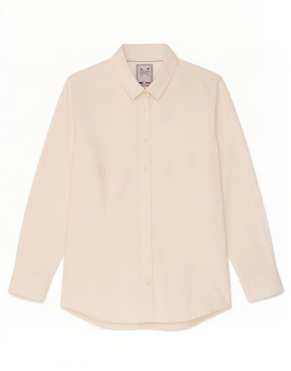 Crew Clothing Damen-Hemd UK 12 aus mittelweißer Baumwolle