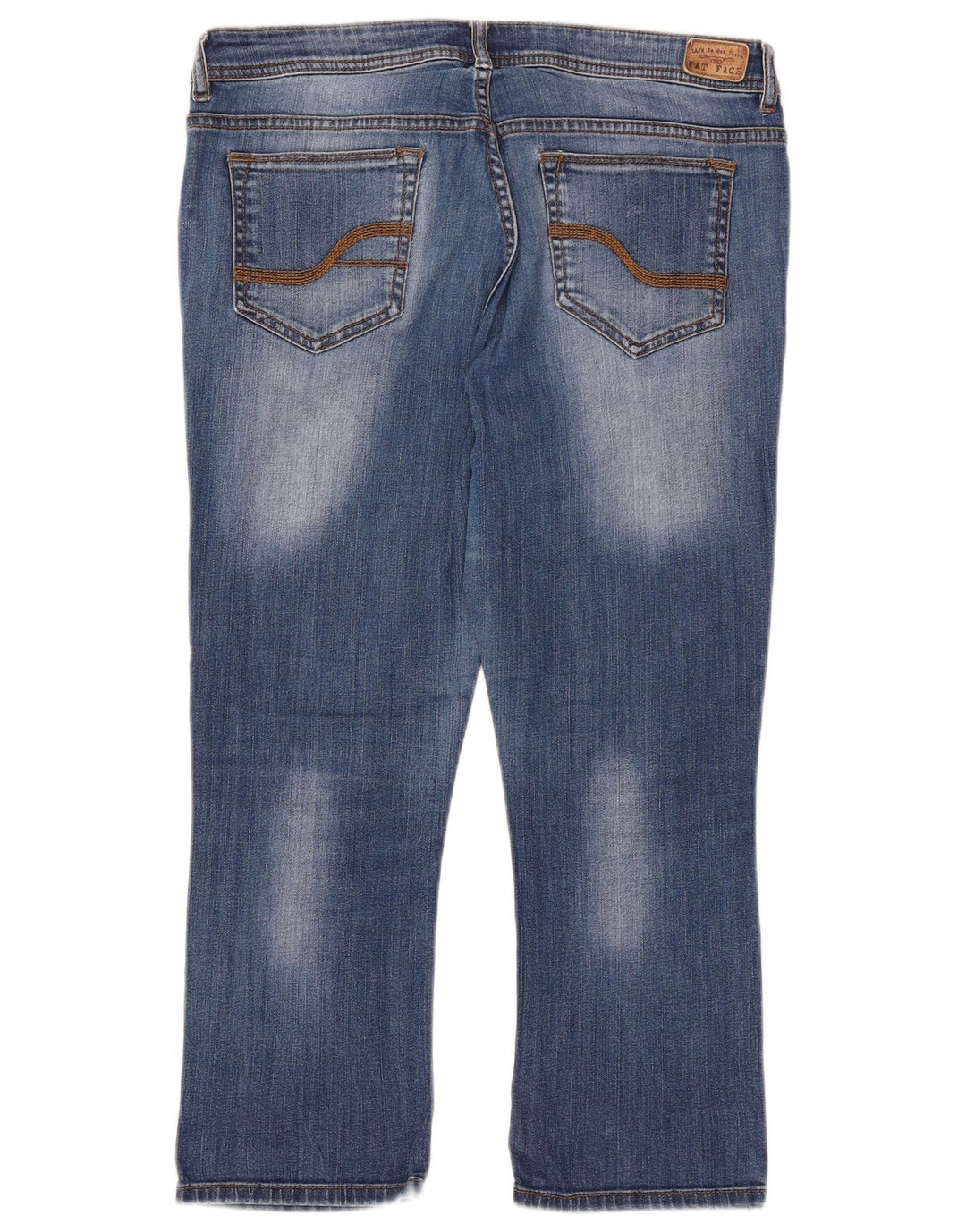 FAT FACE Damen Capri-Jeans, UK 14, Größe L, W32, L23, Blau