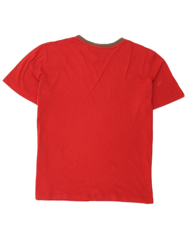 Trussardi Damen-T-Shirt mit Grafik, UK 18, XL, Rot, Farbblock