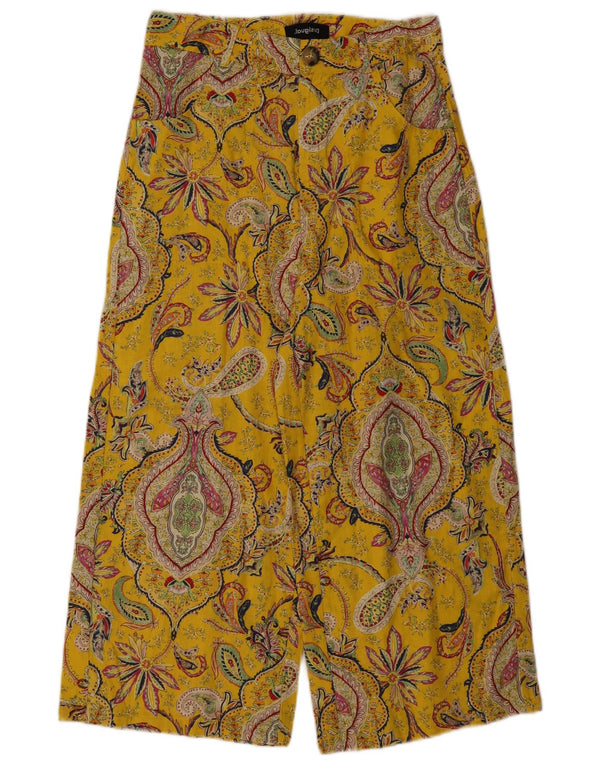 Desigual Damen kurze Hose EU 38 Medium W28 L24 Gelb Paisley