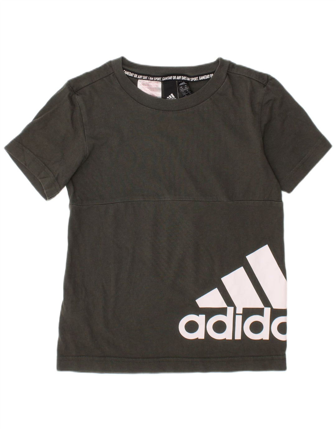 Adidas Jungen T-Shirt mit Grafik, 5–6 Jahre, Khaki, Baumwolle