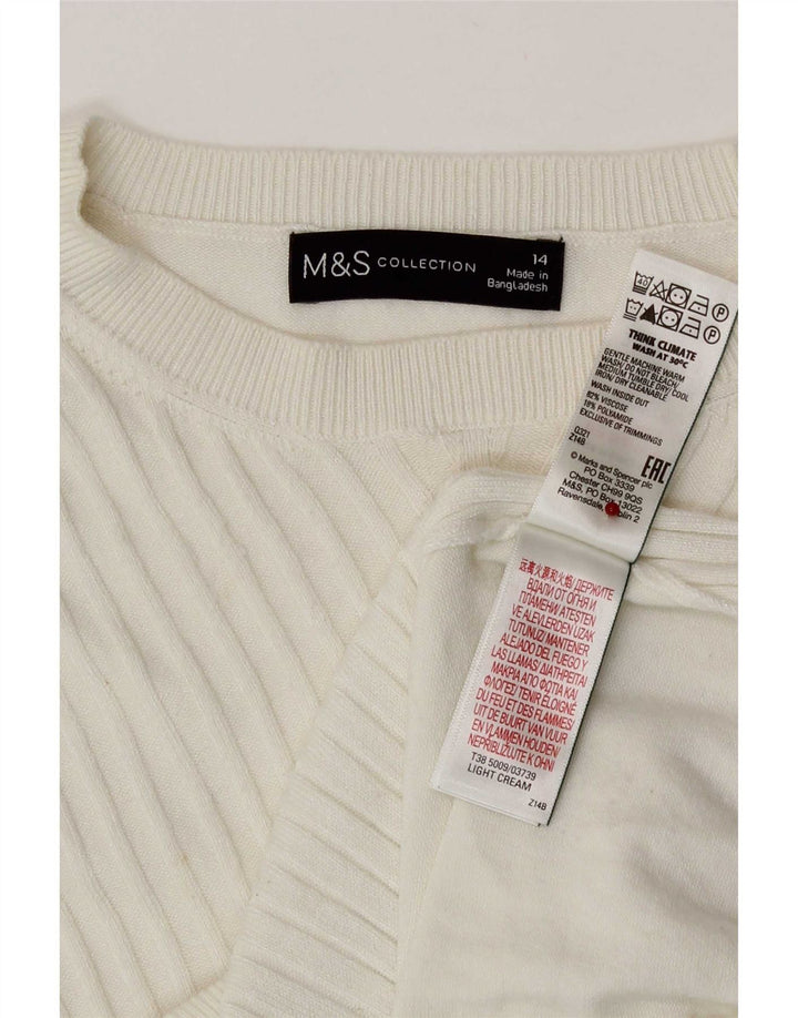 Marks & Spencer Damen-Pullover mit U-Boot-Ausschnitt, Gr. 14, Mittelweiß